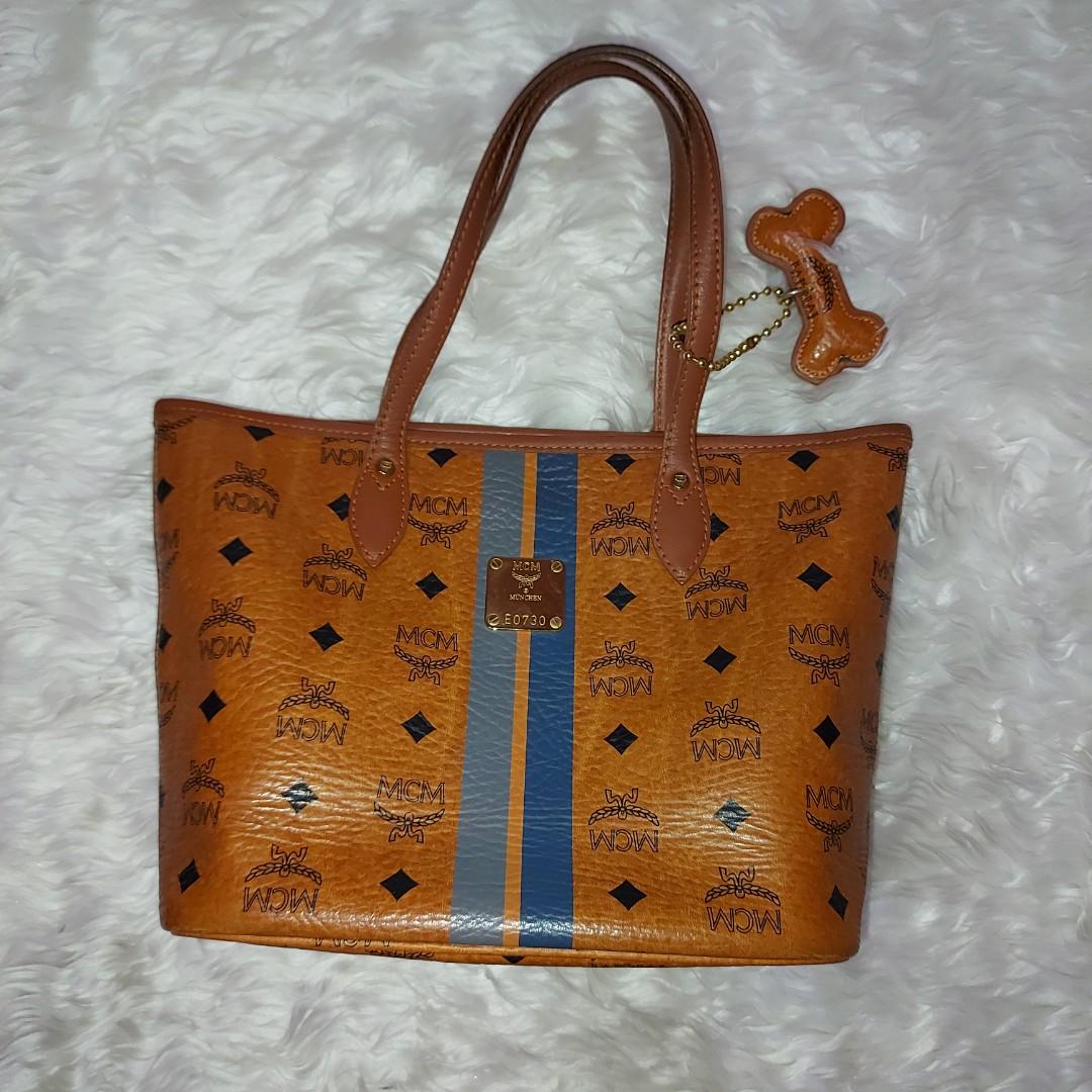 Mcm tote shop bag with zipper