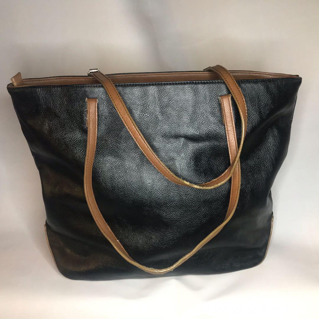 nine west black tote bag