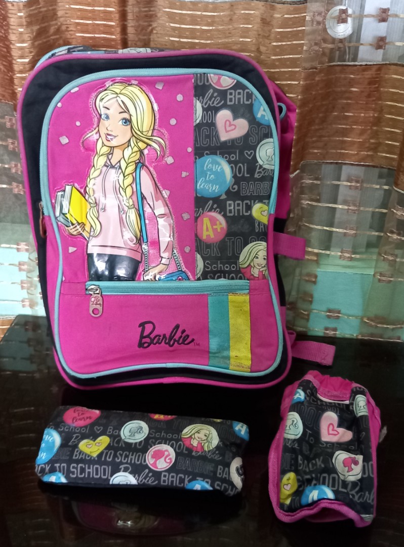 Barbie Girl Chic Pink Messenger School Bag Trendy Gift Kids Children Travel  Xmas | eBay