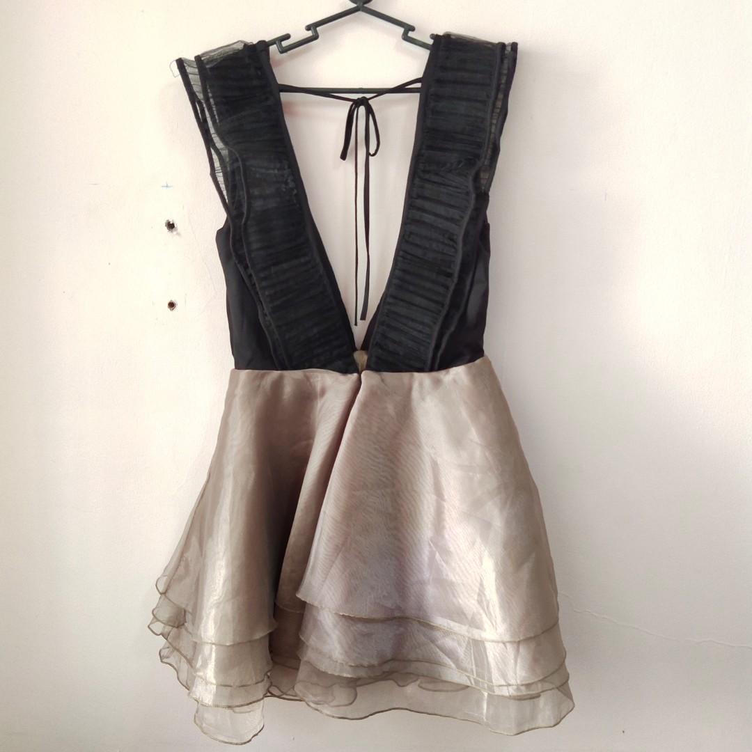Black Gold Semi Formal Tulle Sexy Dress Women s Fashion Dresses