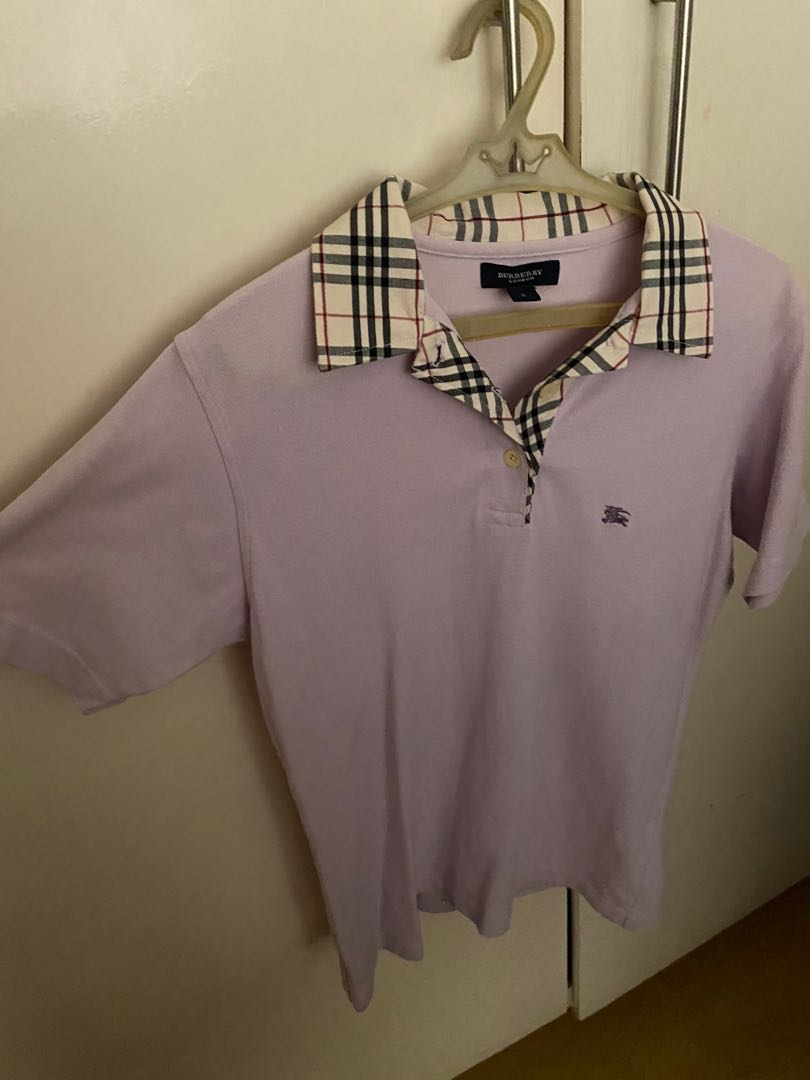 Burberry Polo Shirt for women lavender Women s Fashion Tops Shirts on Carousell