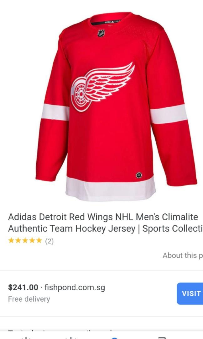 adidas Detroit Red Wings NHL Men's Climalite Authentic Team Hockey Jersey