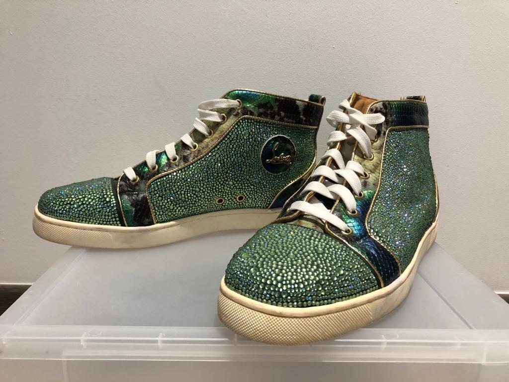 Christian Louboutin Louis Python Ricciardo Electric Strass Sneaker