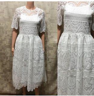 Classy white lace dress