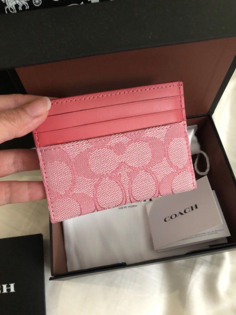 Coach CARD CASE IN SIGNATURE JACQUARD, Luxury, Bags & Wallets on Carousell