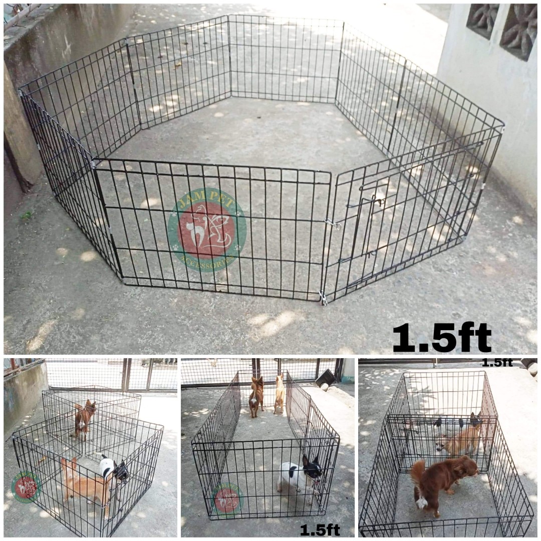 Dog playpen dog fence 8panel 1.5ft height Free Madre de cacao soap, Pet