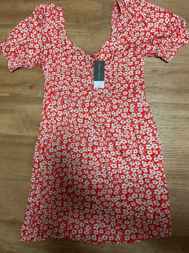 Dorothy perkins red floral dress sale