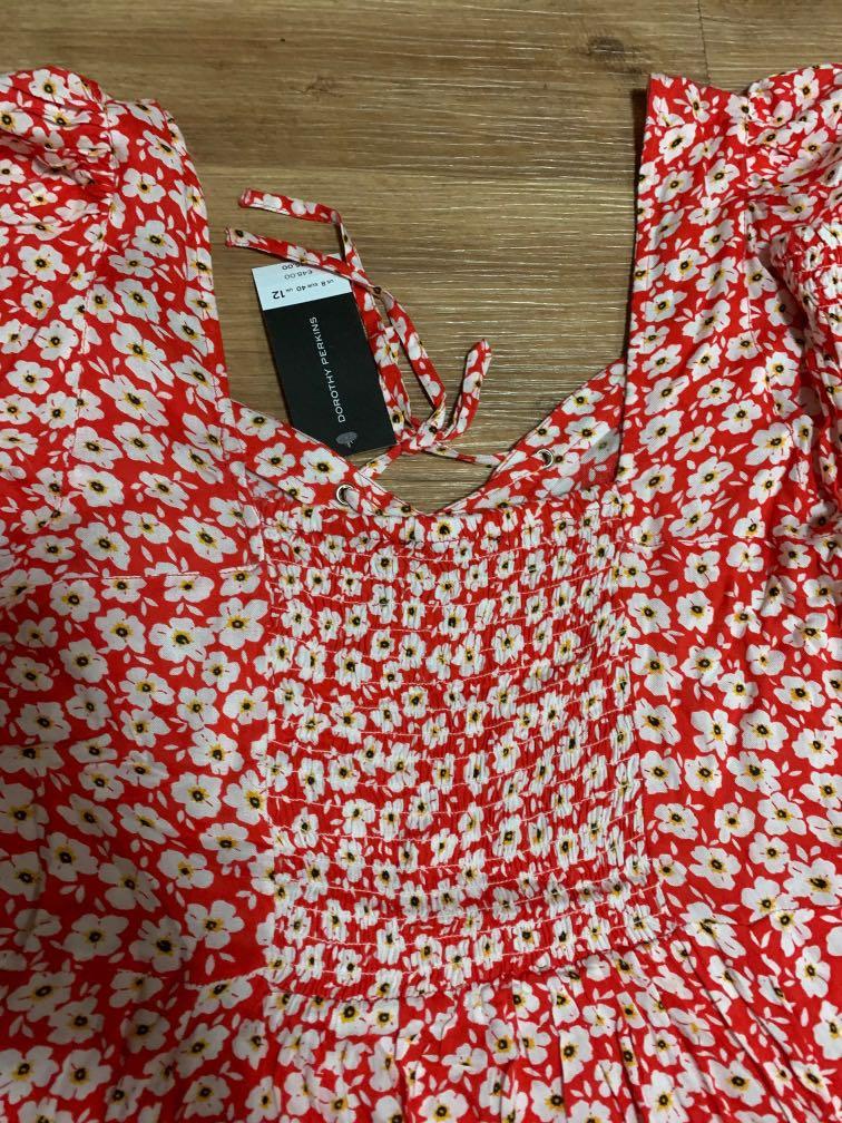 Dorothy perkins red floral dress clearance