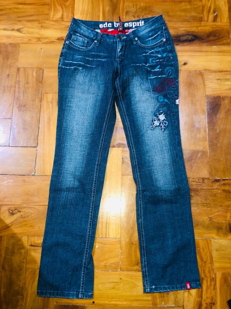 EDC by ESPRIT denim jeans with accent, Women's Fashion, Jeans on Carousell
