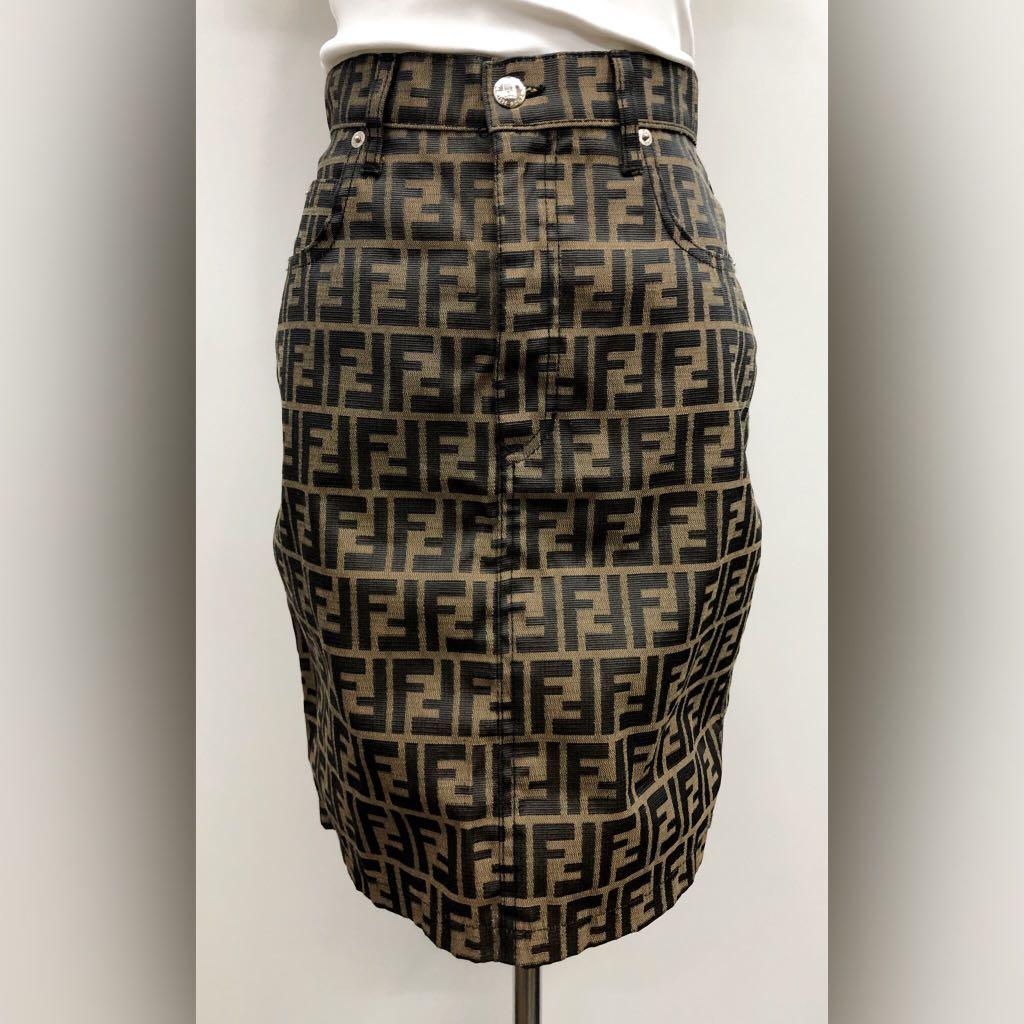 Discounted Fendi Brown Zucca Skirt 217006889 Women s Fashion Bottoms Skirts on Carousell