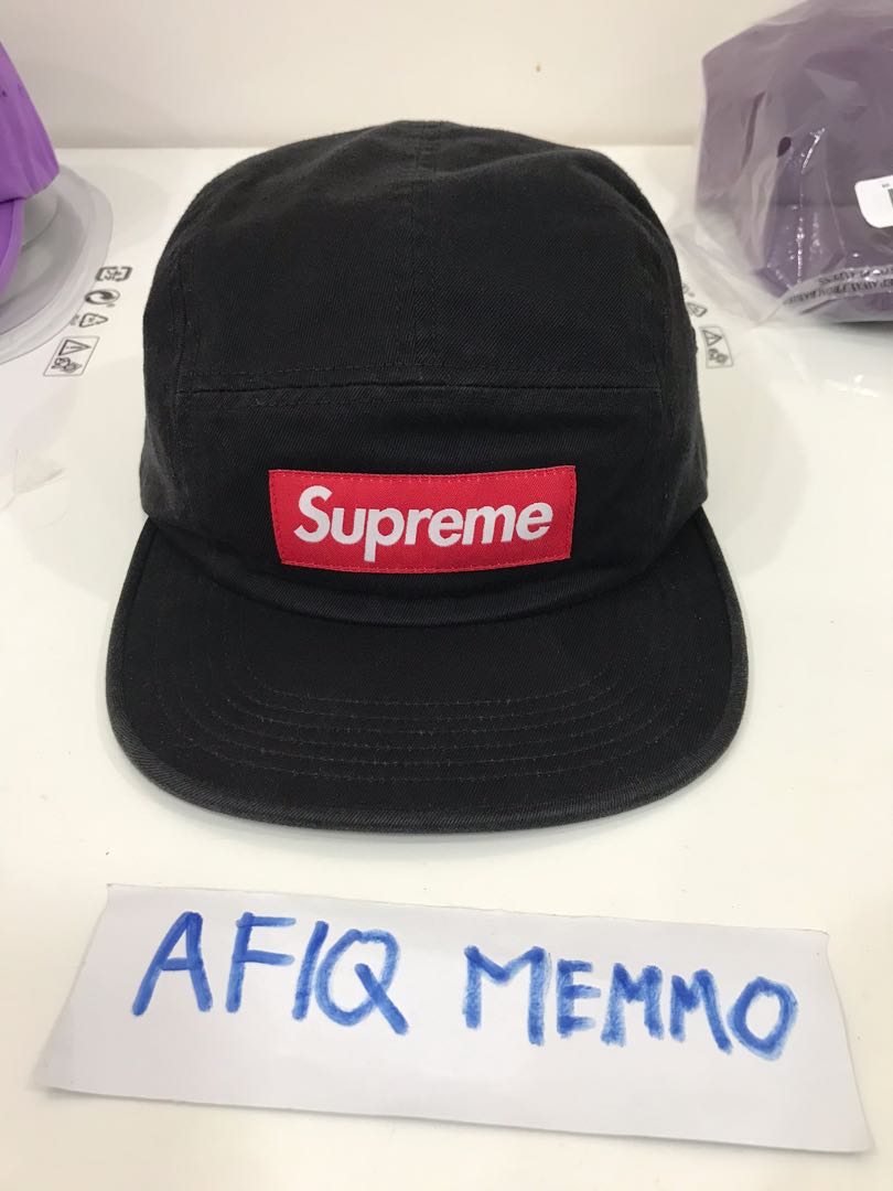 Supreme Fw17 Washed Chino Twill 5 Panel - Red On Black, Men's