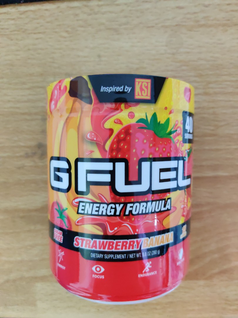 GFuel KSI strawberry banana, Food & Drinks, Beverages on Carousell