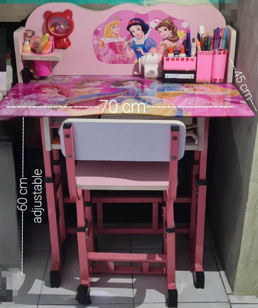 DISNEY PRINCESS GLASS STUDY TABLE AND CHAIR SET FOR KIDS Babies