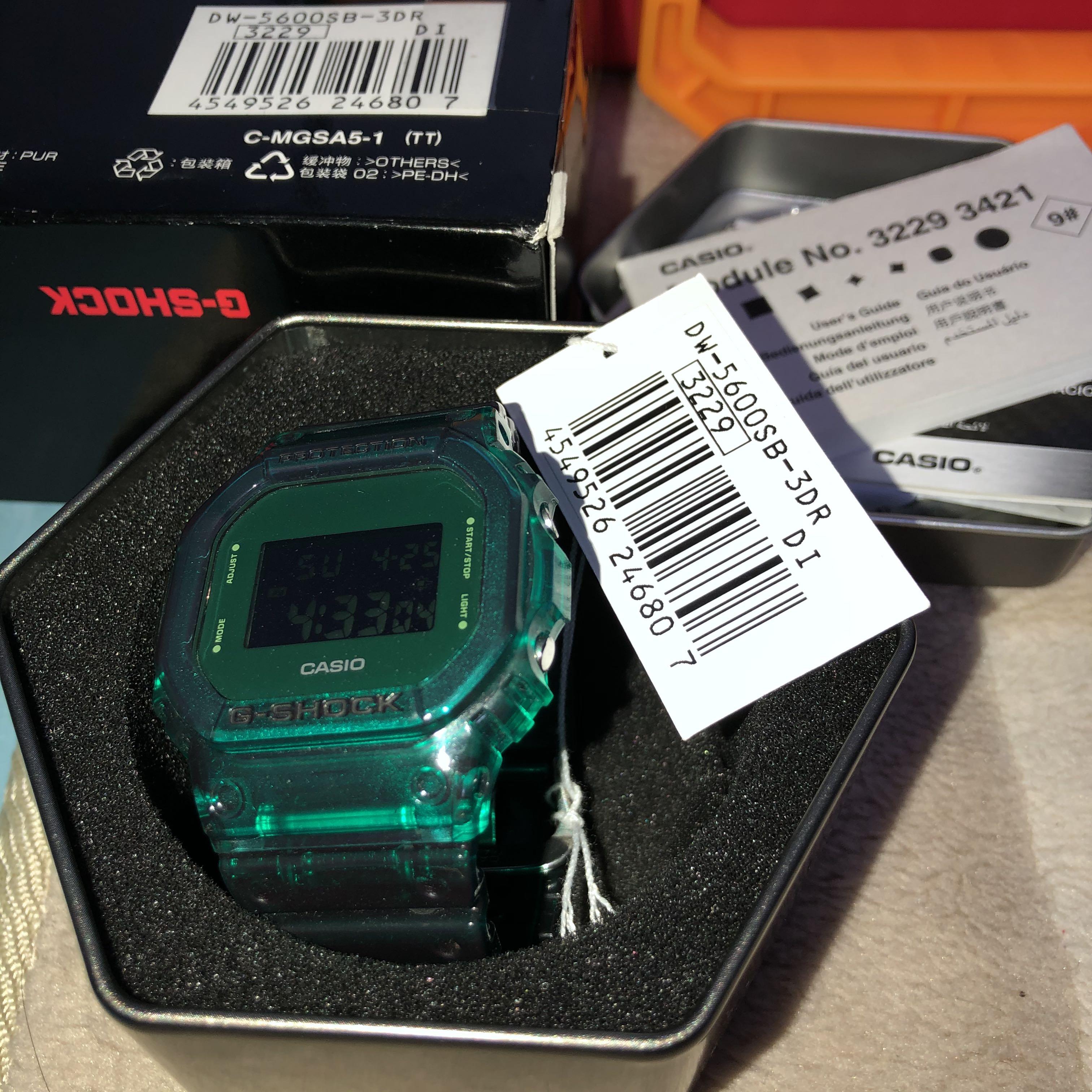Gshock dw5600 sb3 petak jelly hijau Men s Fashion Watches
