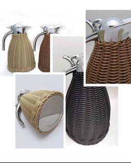 Handmade Rattan Wrapped Insulated Hot & Cold Thermos