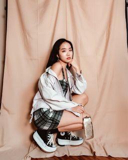 H&M bodycon checkered plaid dress