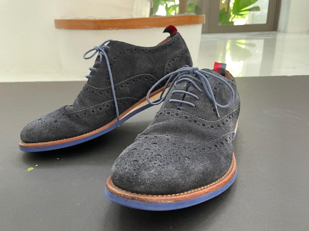 Hugo boss blue suede shoes clearance