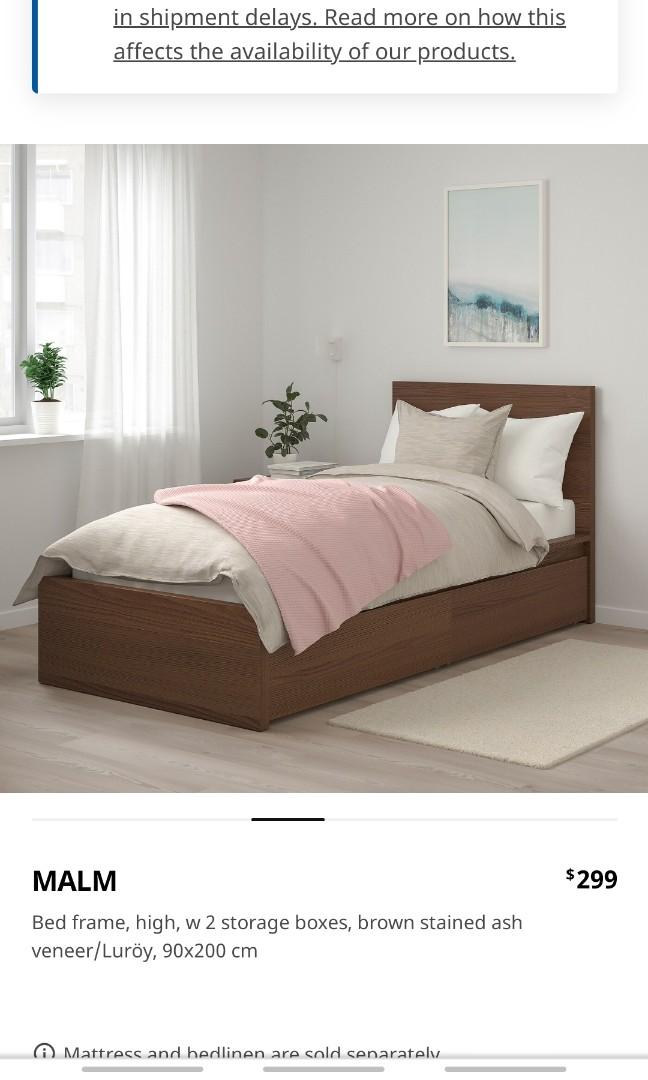 最も優遇 Malm Bed Firm - Mattress Spring Hovag & Size Queen Frame ダブルベッド