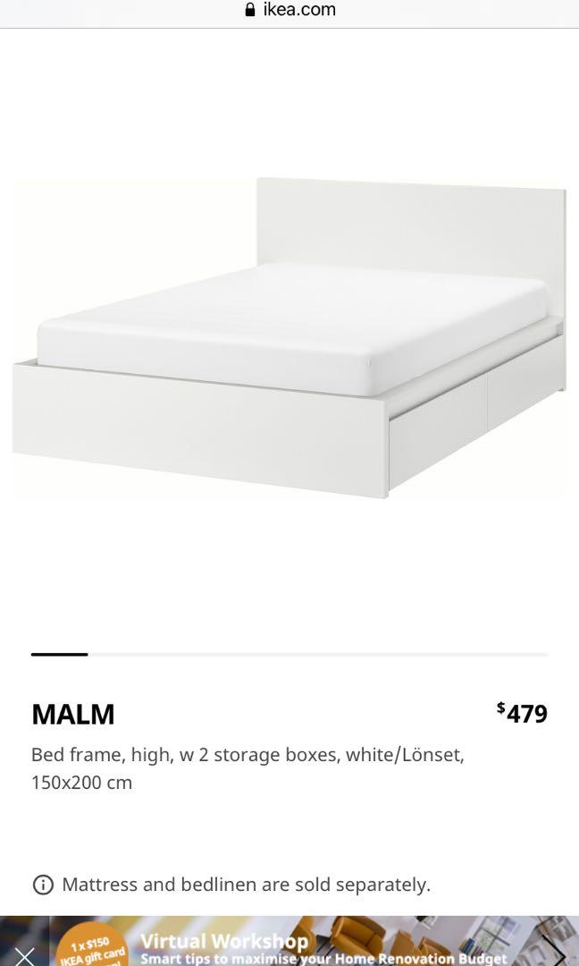 Ikea Malm Bed Frame Furniture Home, Ikea White Malm Queen Bed Frame