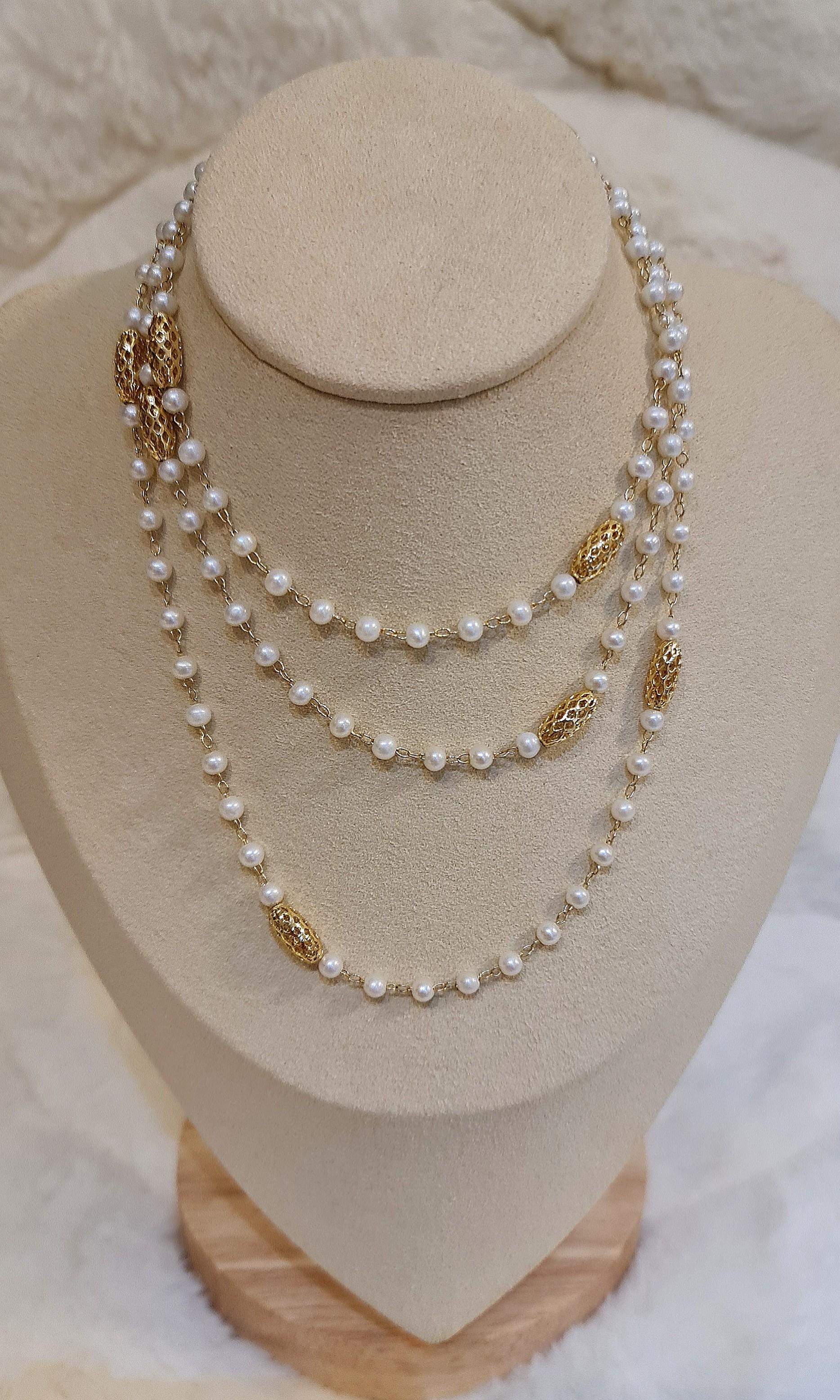 Vintage Made inITALY gold×pearl necklace詳細は画像をご覧ください