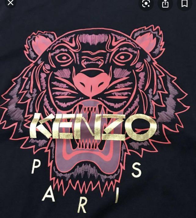Kenzo Red Tiger Gold Word Tee T Shirt Men S Fashion Tops Sets Tshirts Polo Shirts On Carousell