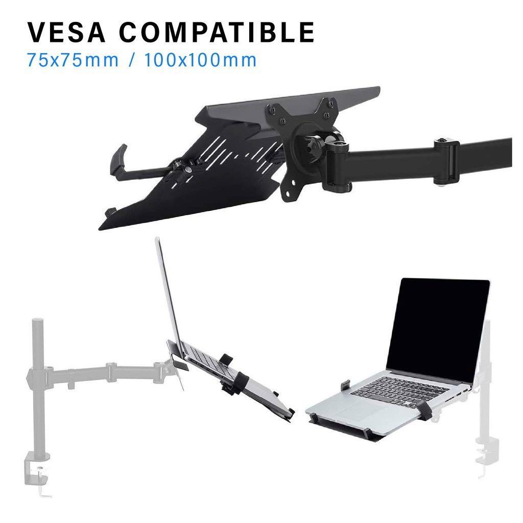 ULTi Laptop Mount Tray for Monitor Arms and Stands, Notebook Arm Mount
