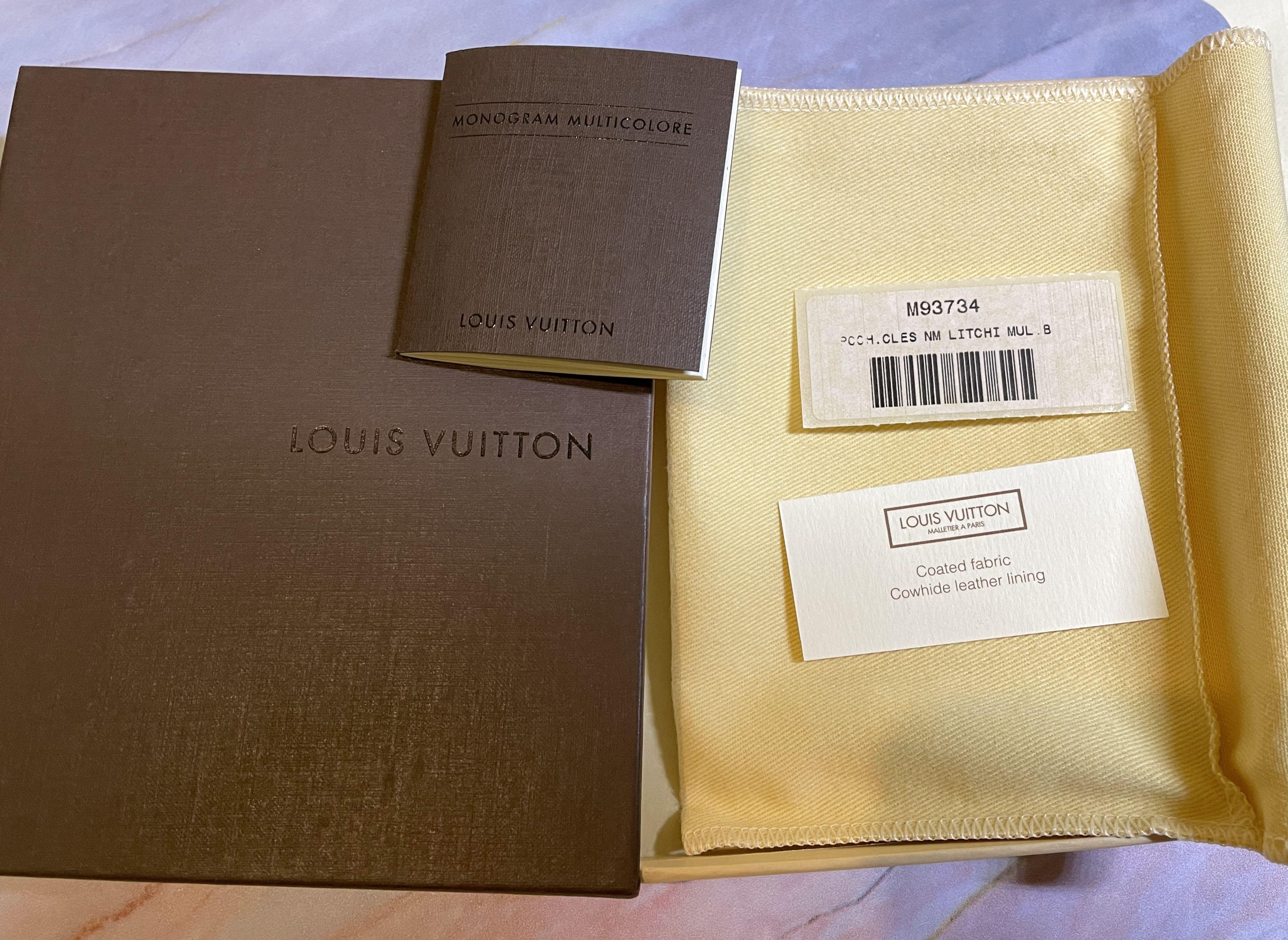 Purses, Wallets, Cases Louis Vuitton Louis Vuitton Multicolor Pochette Cles NM Coin Purse White M93734 LV Auth 49653