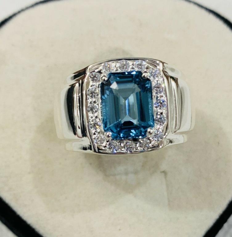 Mens blue deals topaz ring