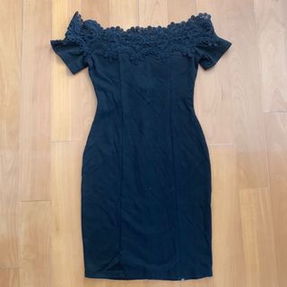 New Black Lace Off Shoulder Dress 黑色喱士一字膊連身裙64198644606979110