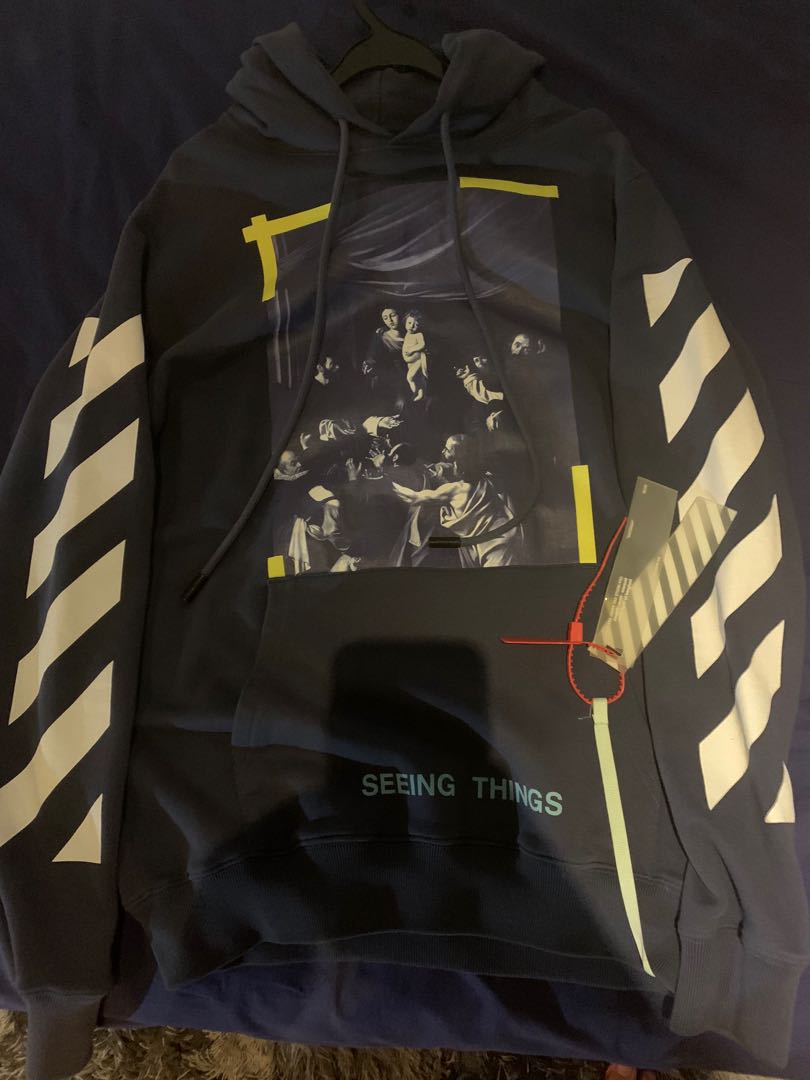 Off White Dark blue Caravaggio hoodie
