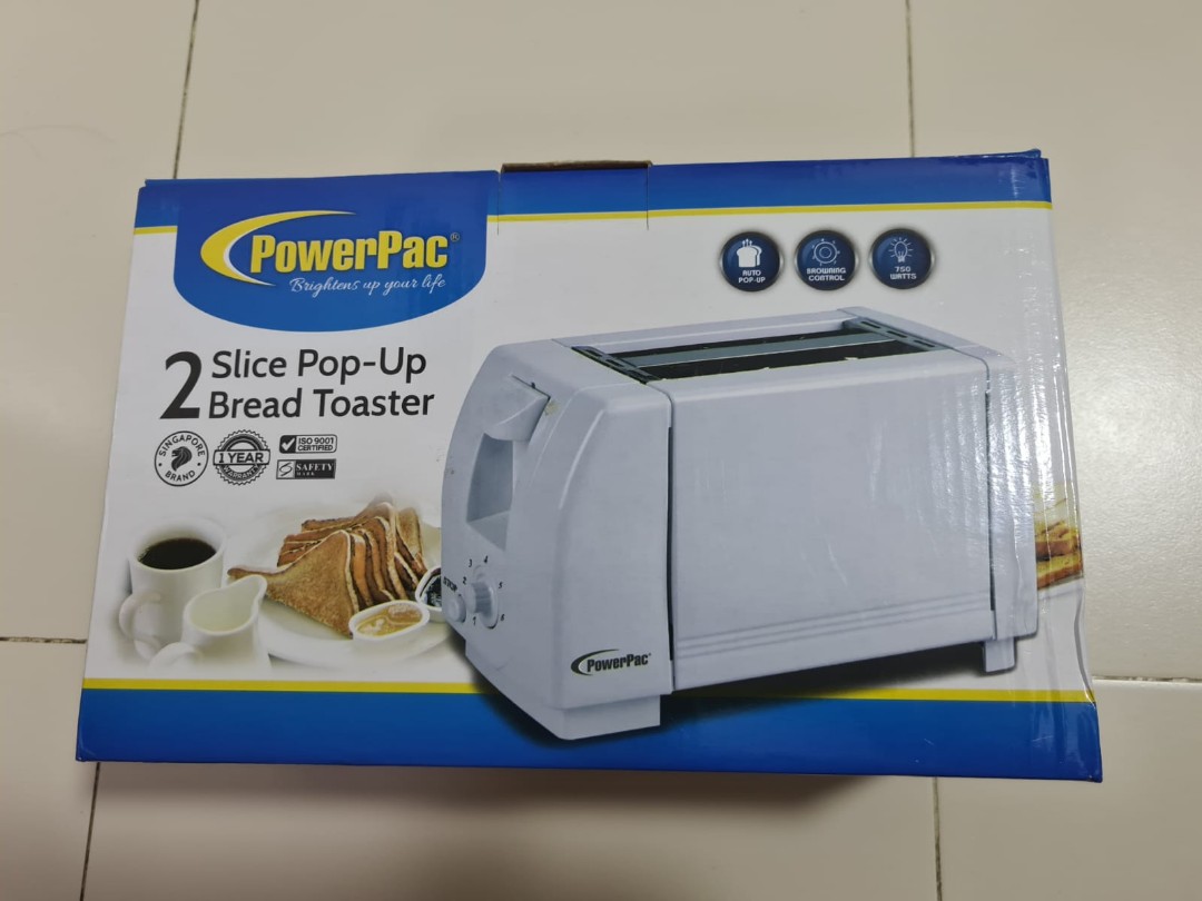 Powerpac Bread Toaster 2 Slice PopUp, TV & Home Appliances, Kitchen