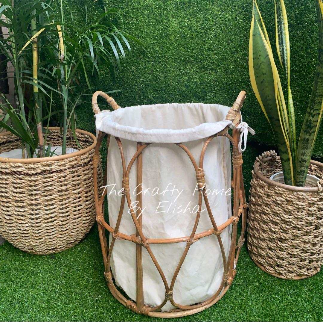 RATTAN HAMPER (Category: Laundry Baskets) located in Marikina City. Submitted by thecraftyhomebyelisha (Listing ID 1083678491, Image 3). Description: Say Hi to our new stylish “Celestine Hamper”. It includes inner cloth. ❤️ 15x20 inches (diameter x height) Price: 1300.