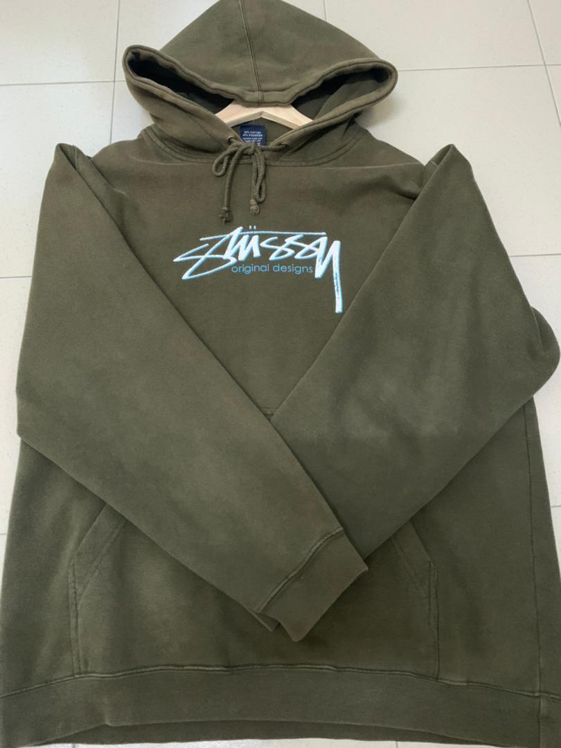 Stussy olive green hoodie new arrivals