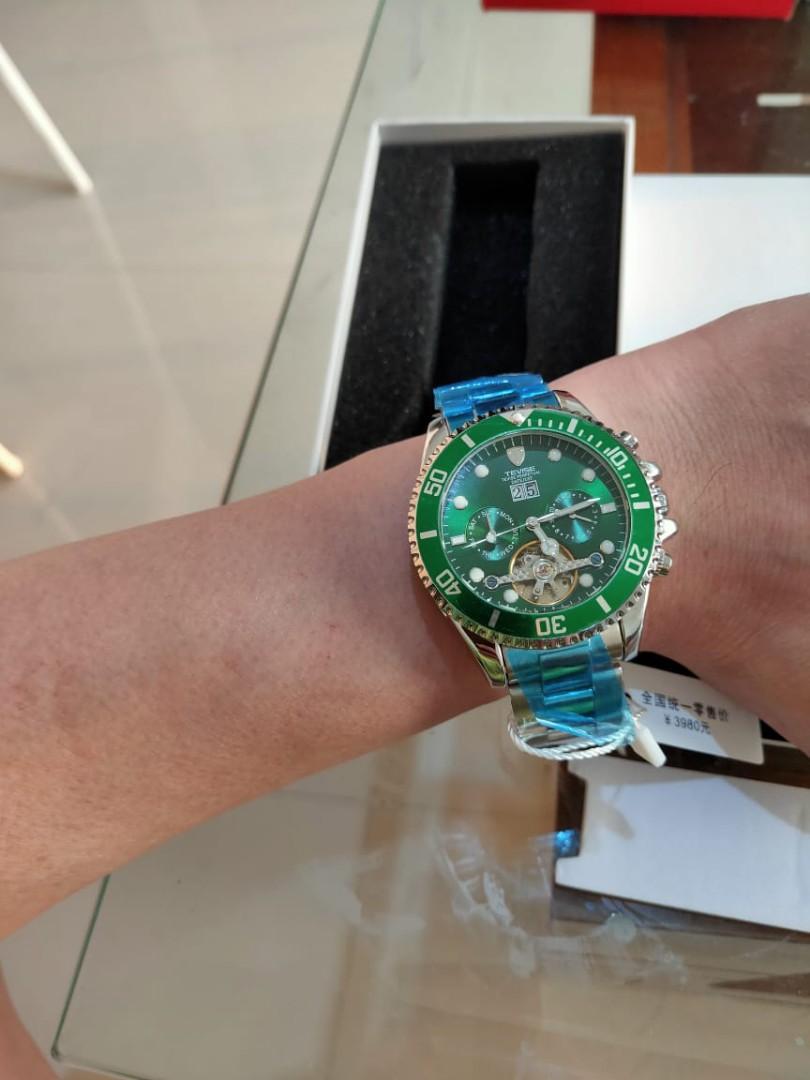 Tevise T823F Submarine Tourbillon Green Hulk Automatic Brand New