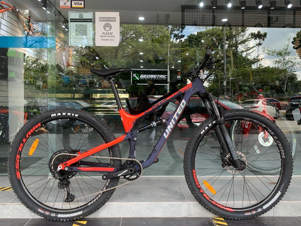 UNITED EPSILON T2.1 29ER BLUE RED GREEN YELLOW FULL SUSPENSION MTB M Sports Equipment Bicycles Parts Bicycles on Carousell