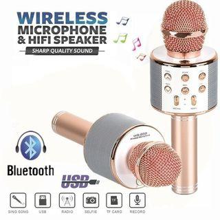 Portable Wireless Karaoke Microphone HiFi Bluetooth Speaker WS-858
