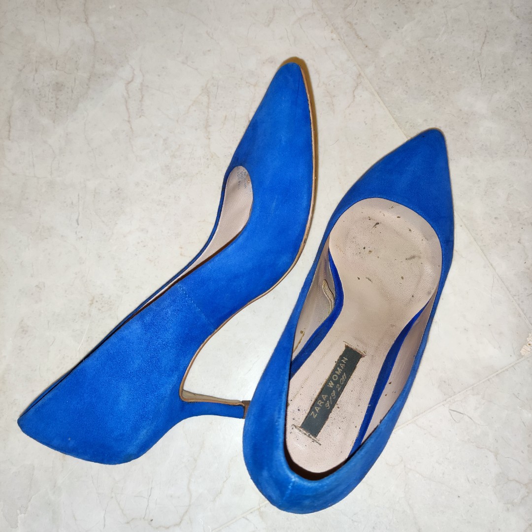 Zara blue heels, Women's Fashion 