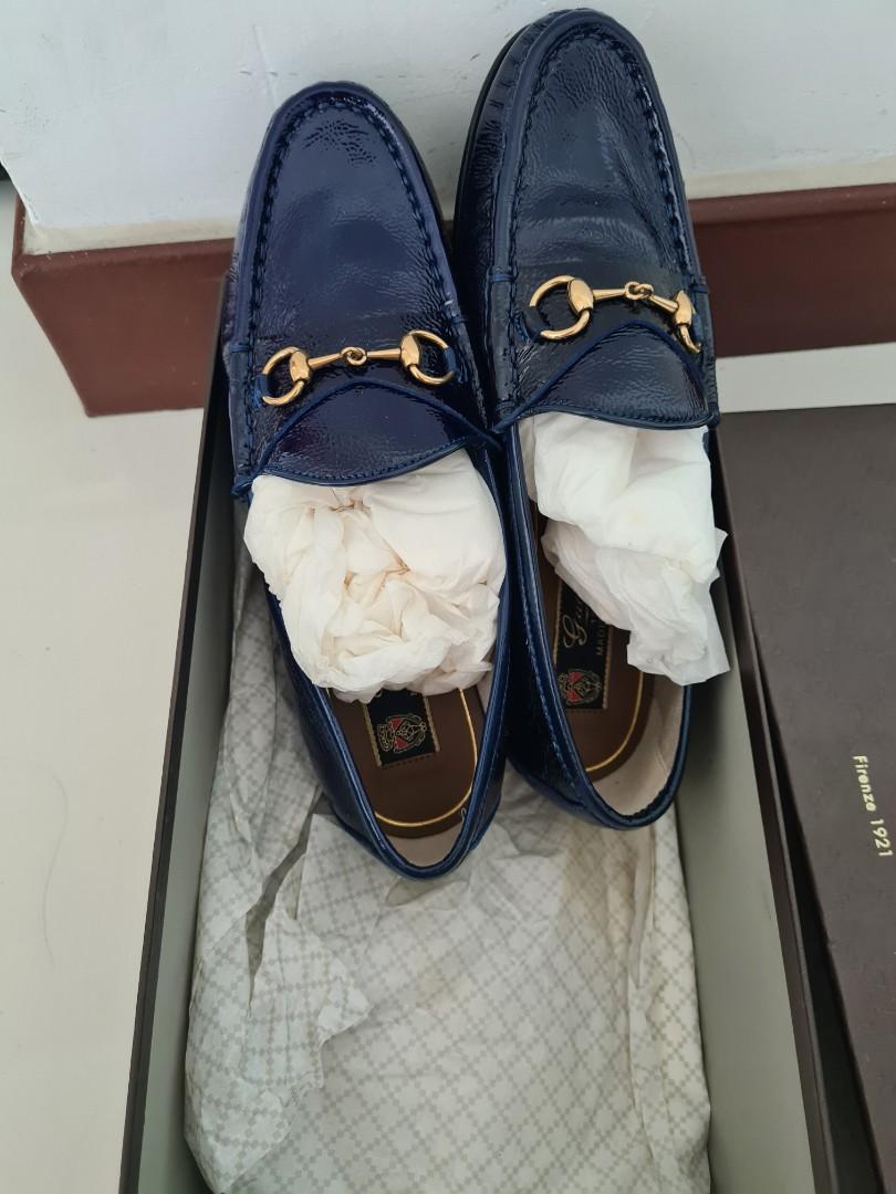 Gucci shoes navy blue Clearance