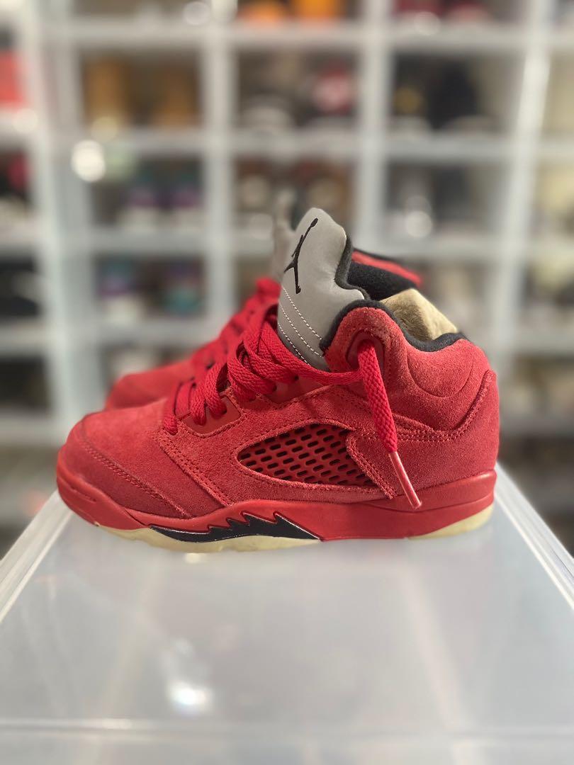 All red hot sale suede jordans