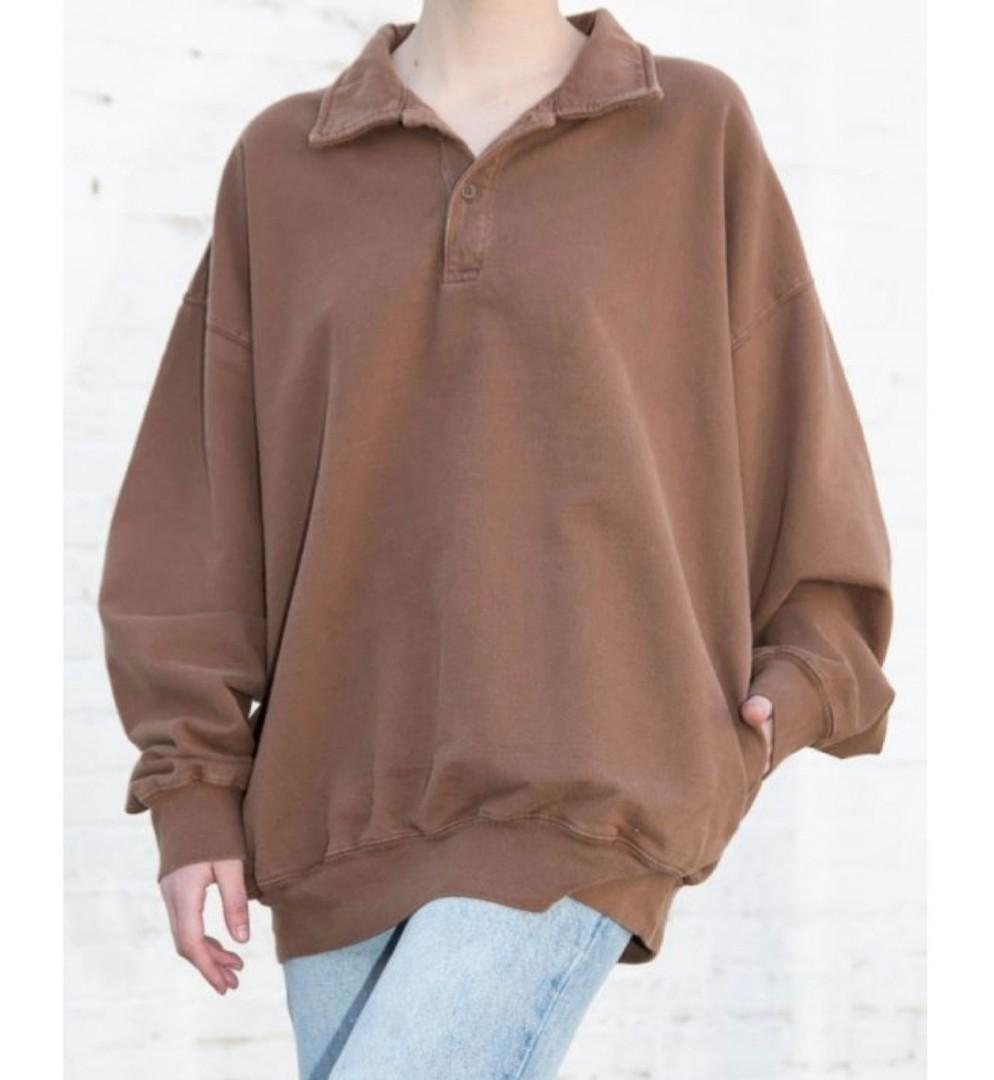 SALE Brandy Melville Archer Sweatshirt in brown Women s Fashion Tops Other Tops on Carousell