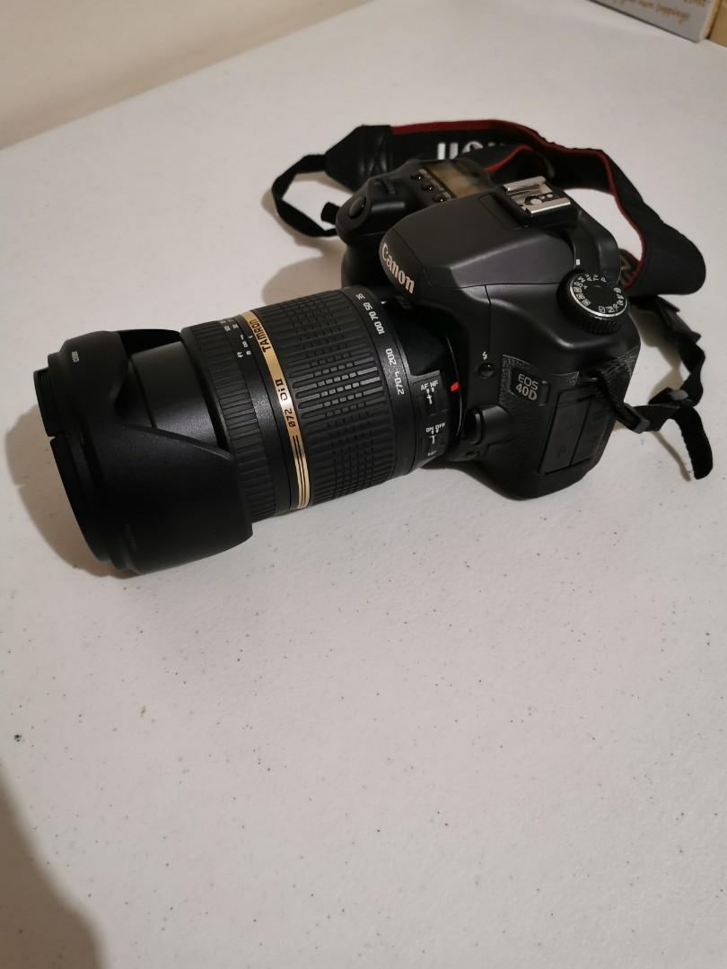 Canon Eos 40D with Accessories (Category: Cameras) located in San Juan City. Submitted by bald_fat_kids (Listing ID 1084022197, Image 2). Description: CANON Eos 40D with strap Includes Canon image stabilizer ultrasonic lens 28-135mm Tamron lens 18-270mm Speedlite 430EX with pouch and mount 3 memory cards Canon filter 72mm Battery charger Battery Bag(not in photo) Wysiwyg.