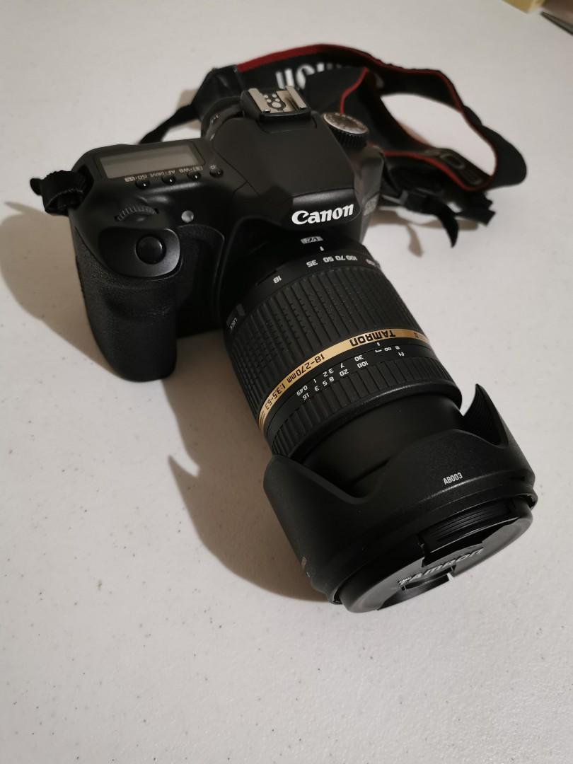 Canon Eos 40D with Accessories (Category: Cameras) located in San Juan City. Submitted by bald_fat_kids (Listing ID 1084022197, Image 3). Description: CANON Eos 40D with strap Includes Canon image stabilizer ultrasonic lens 28-135mm Tamron lens 18-270mm Speedlite 430EX with pouch and mount 3 memory cards Canon filter 72mm Battery charger Battery Bag(not in photo) Wysiwyg.