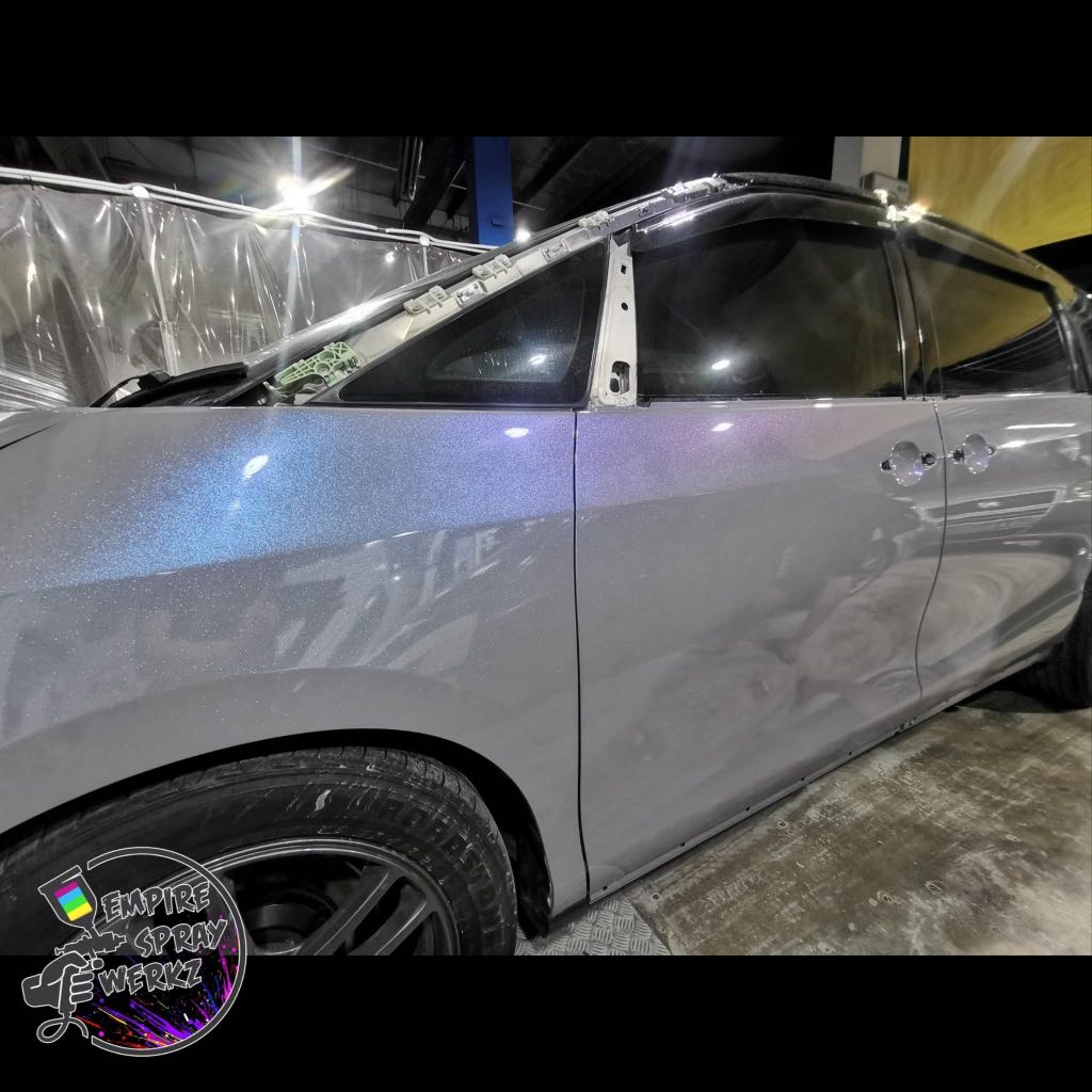 Car Spray Painting E.S.W Special Effect Very Berry in Nardo Grey