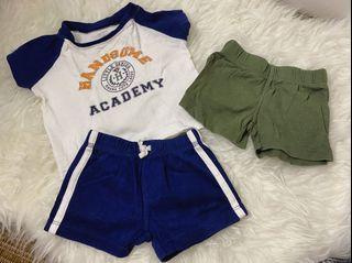 Carter’s baby shirt and 2 shorts