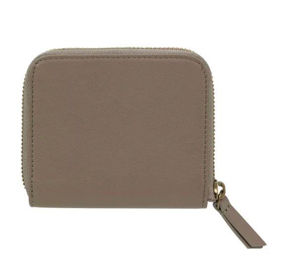 Cath Kidston Nappa Leather Mini Continental Wallet in Taupe Brand New and Authentic