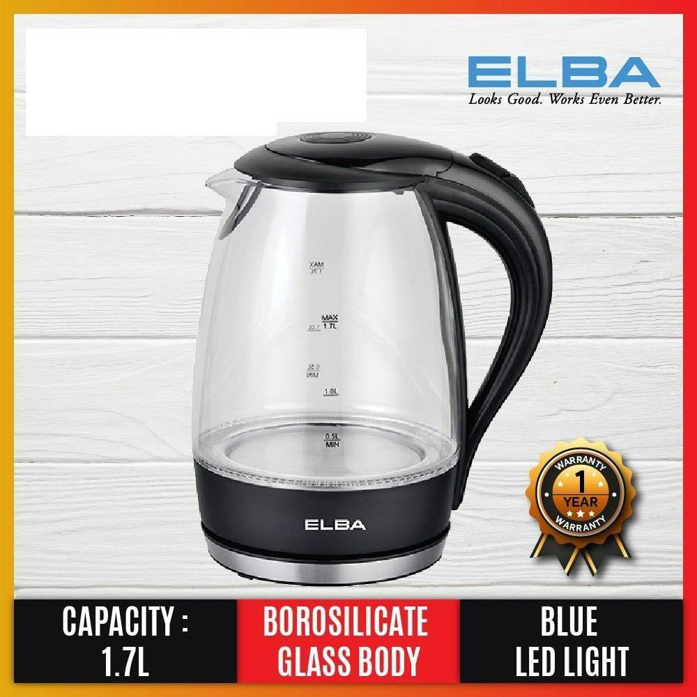 Cerek Kaca Elba ELBA 1.7L GLASS JUG KETTLE with BLUE LED LIGHT