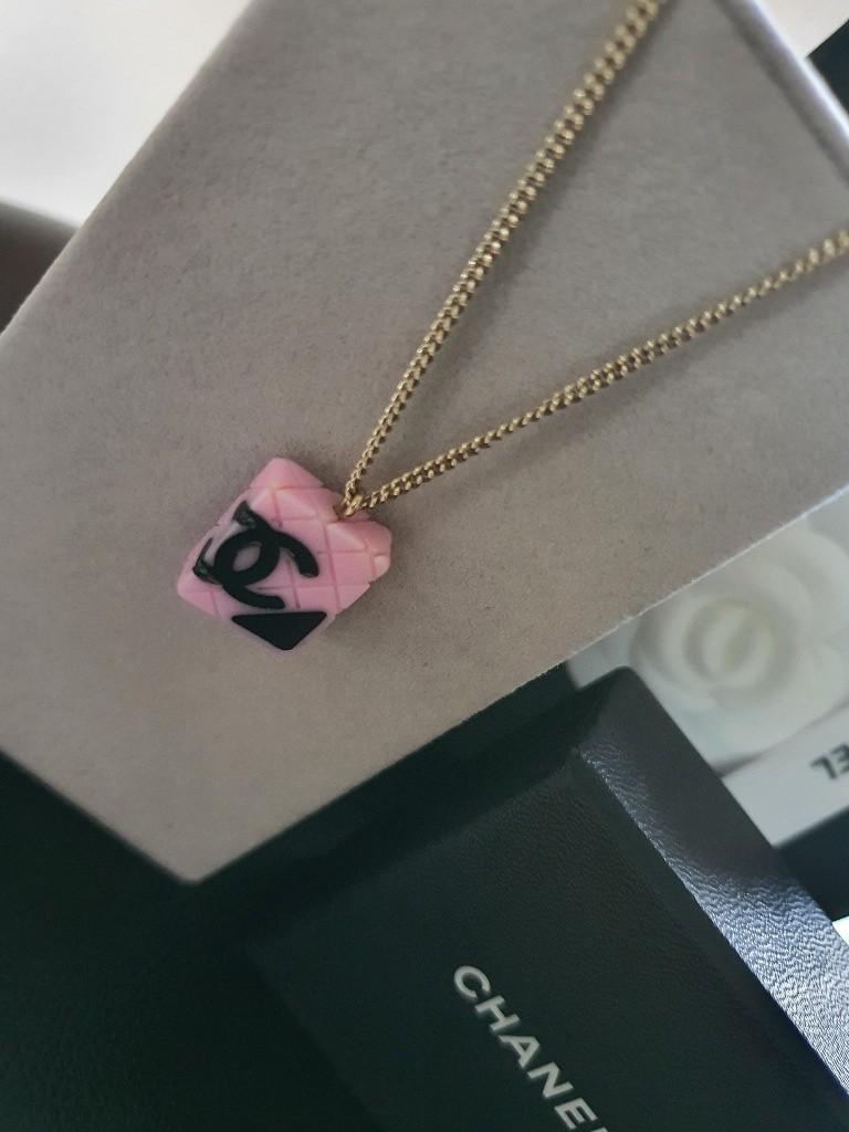 Chanel pink necklace sales