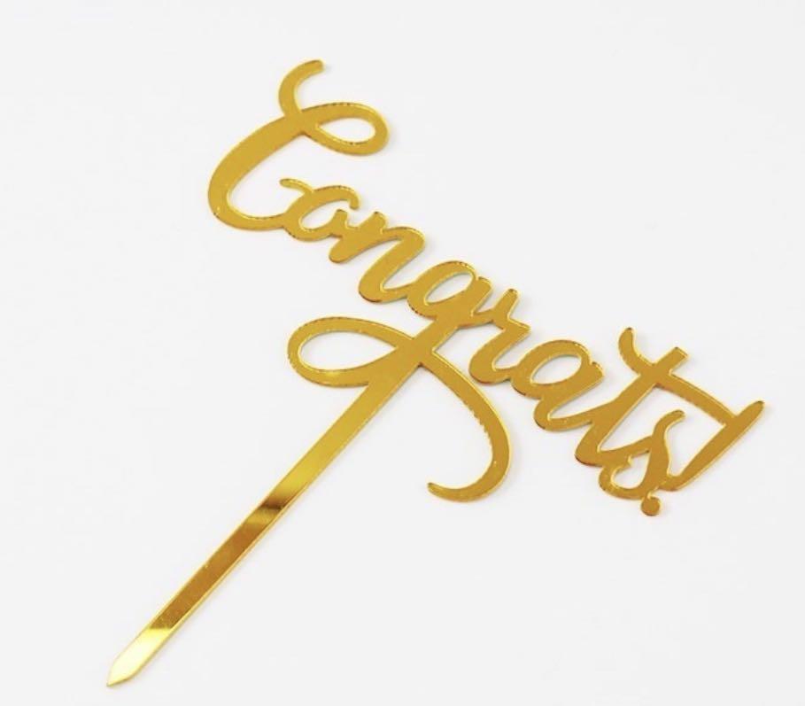 Congrats cake topper, Hobbies & Toys, Stationary & Craft, Occasions