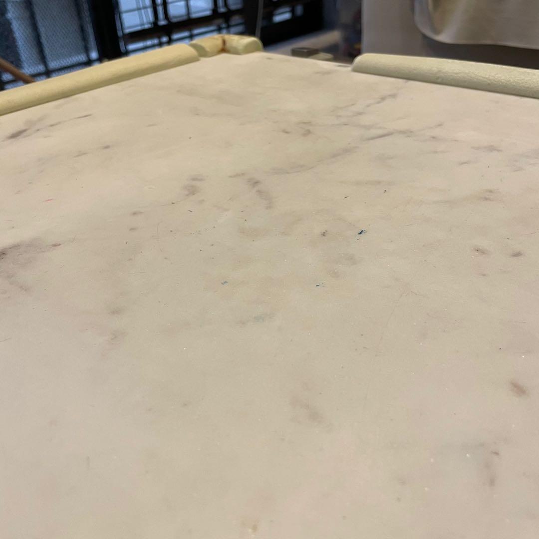 Crate & Barrel CB2 Small Slab Marble Coffee Table with Silver Base