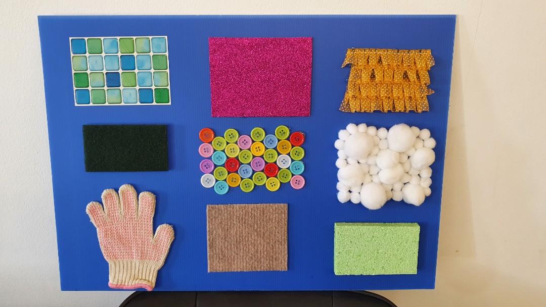 DIY SENSORY BUSY BOARD AND TEXTURES BOARD, Hobbies & Toys, Stationery